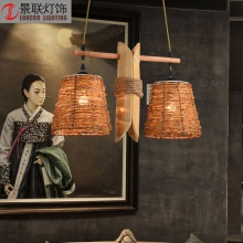 创意藤编中式餐厅吊灯